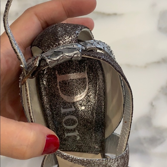 Vintage Metallic silver Python Dior heels - Picture 2 of 5